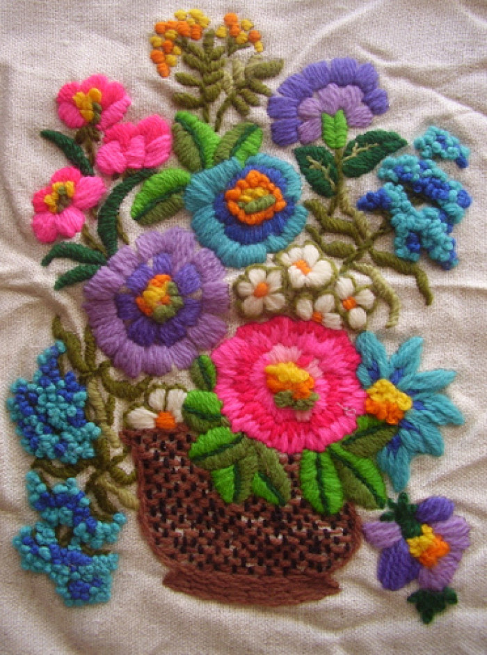 立體花籃刺繡 立體花籃刺繡